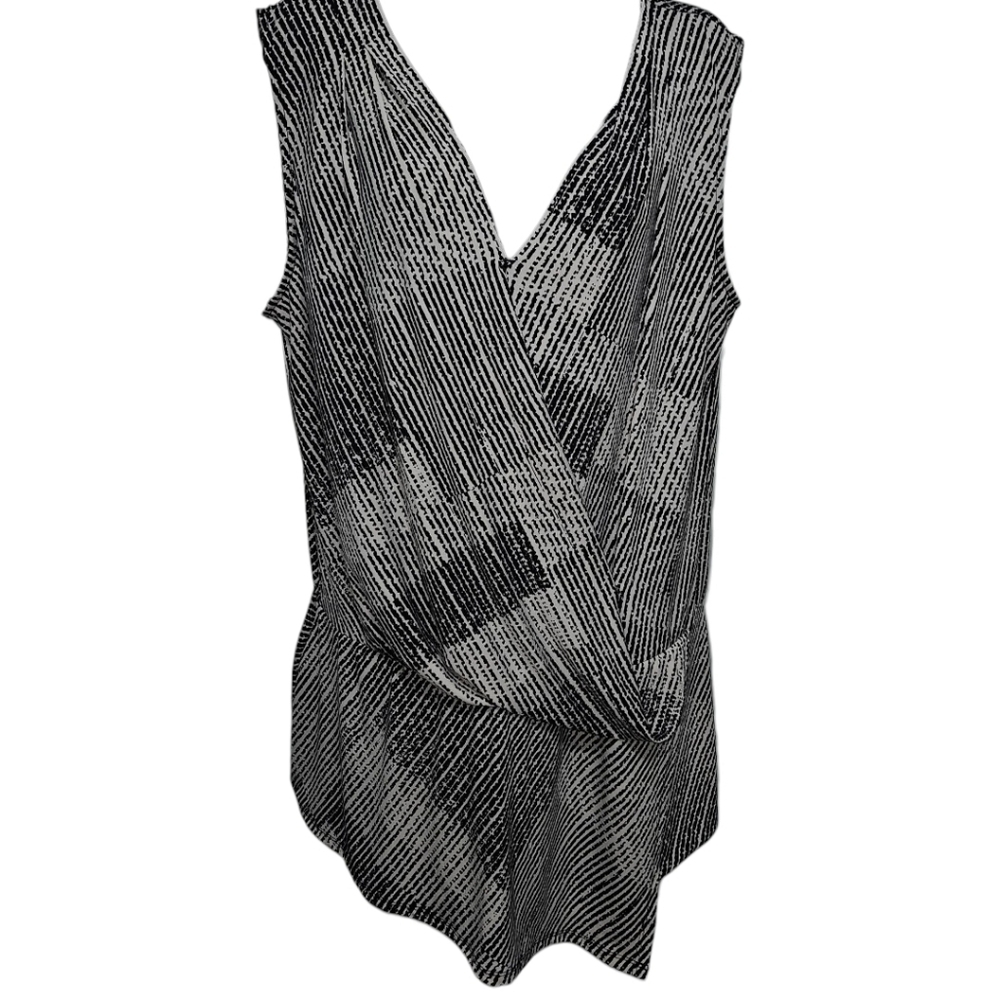 WHBM Cross Over V-Neck Sleeveless Blouse